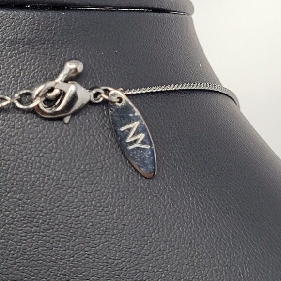 New York & Company Princess Necklace Tourmaline Gunmetal Twisted Circle Pendant - Picture 7 of 9